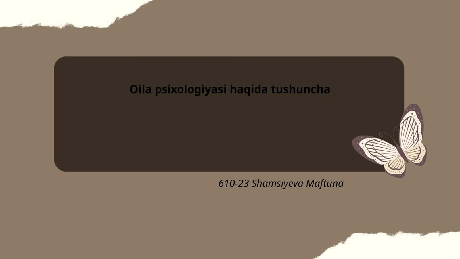Oila psixologiyasi haqida tushuncha