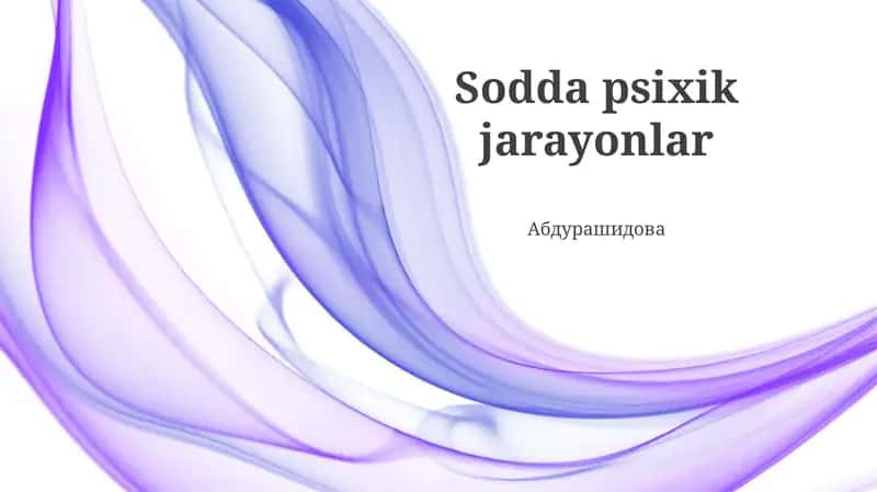 Sodda psixik jarayonlar