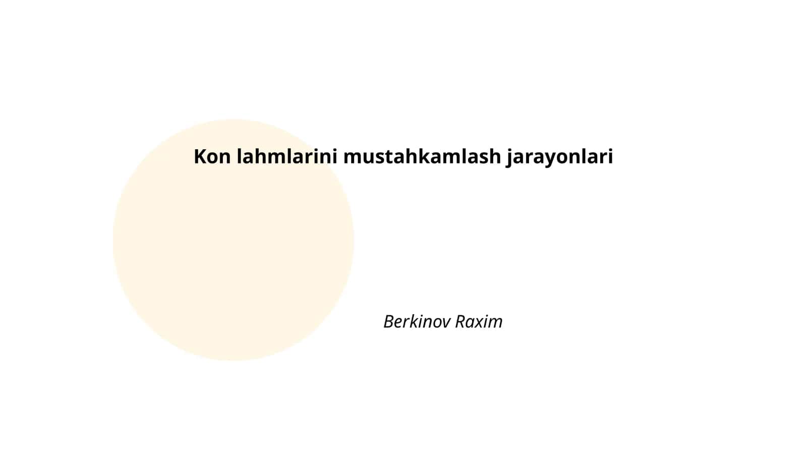 Kon lahmlarini mustahkamlash jarayonlari
