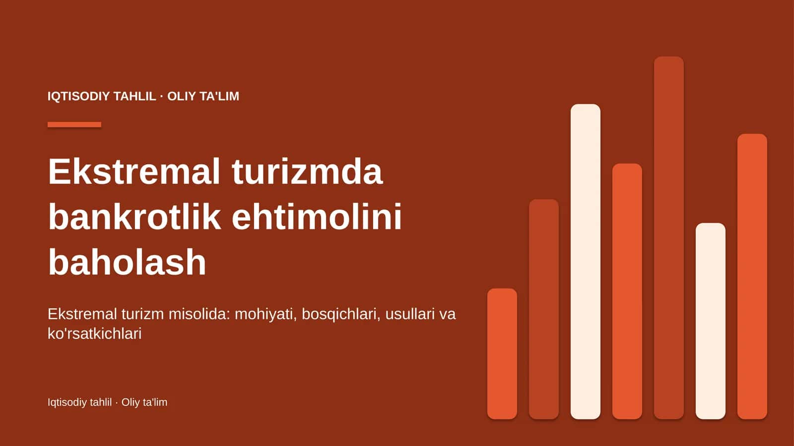 Ekstremal turizmda bankrotlik ehtimolini baholash
