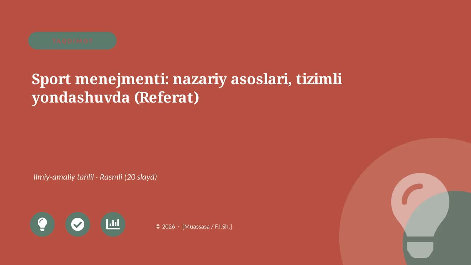 Sport menejmenti: nazariy asoslari, tizimli yondashuvda (Referat)