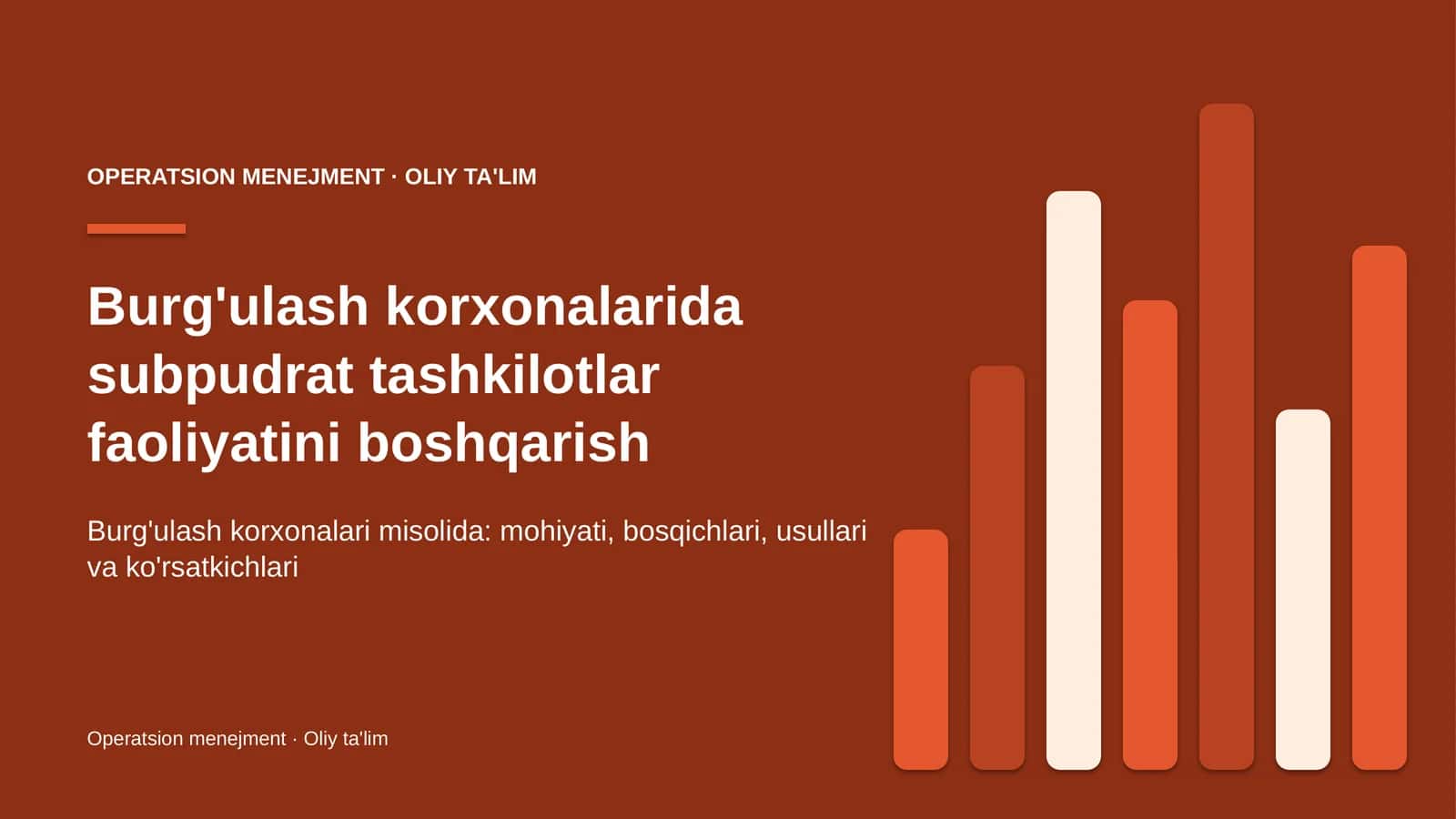Operatsion Menejment · OLIY TA'LIM
