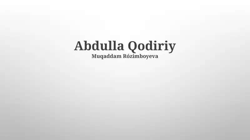 Abdulla Qodiriy