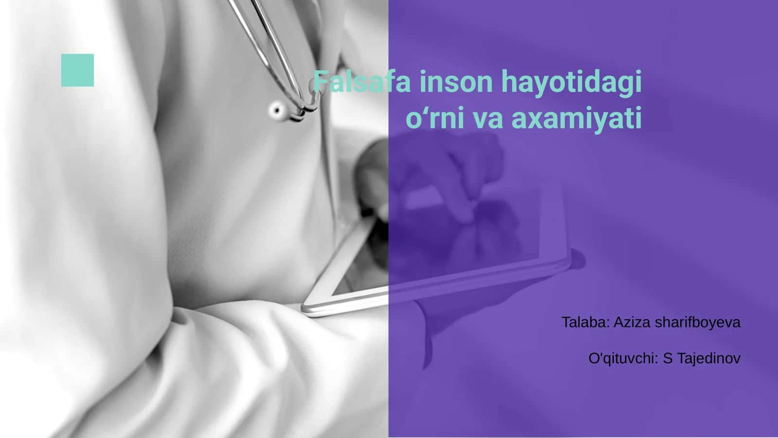 Falsafa inson hayotidagi oʻrni va axamiyati