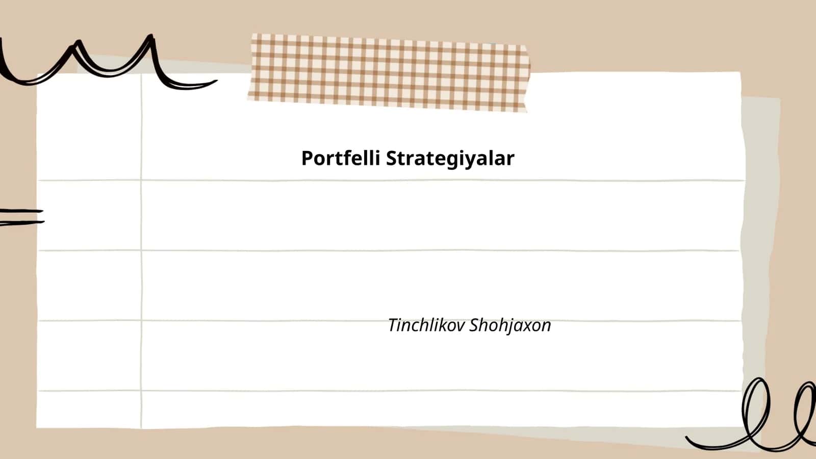 Portfelli Strategiyalar