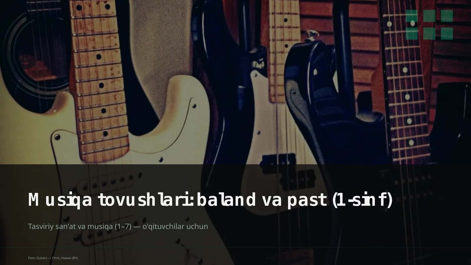 Musiqa tovushlari: baland va past (1-sinf)