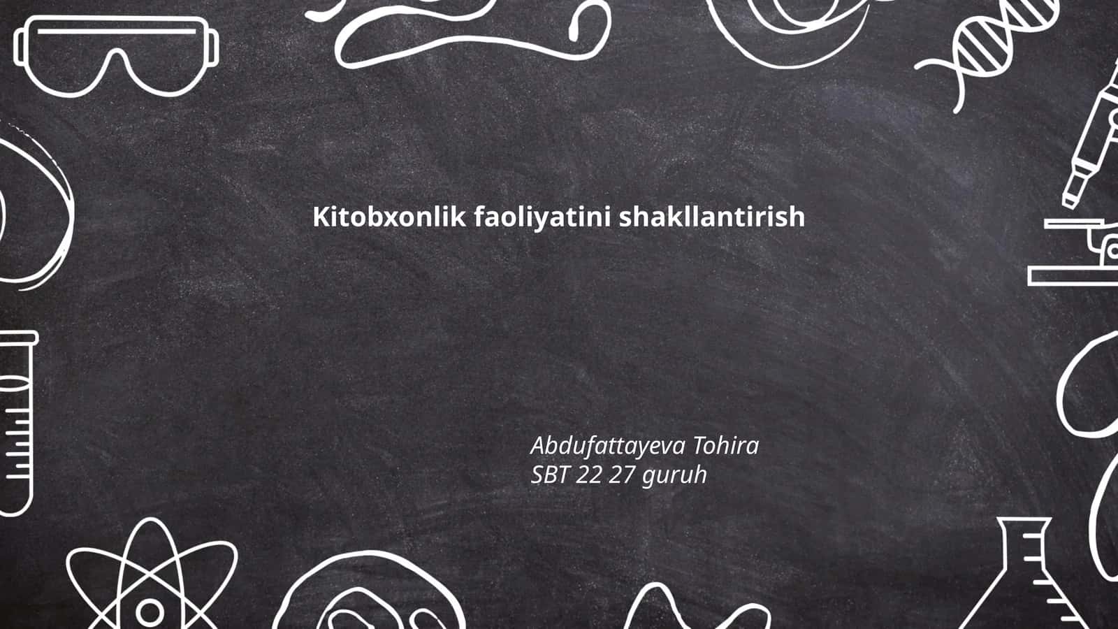 Kitobxonlik faoliyatini shakllantirish