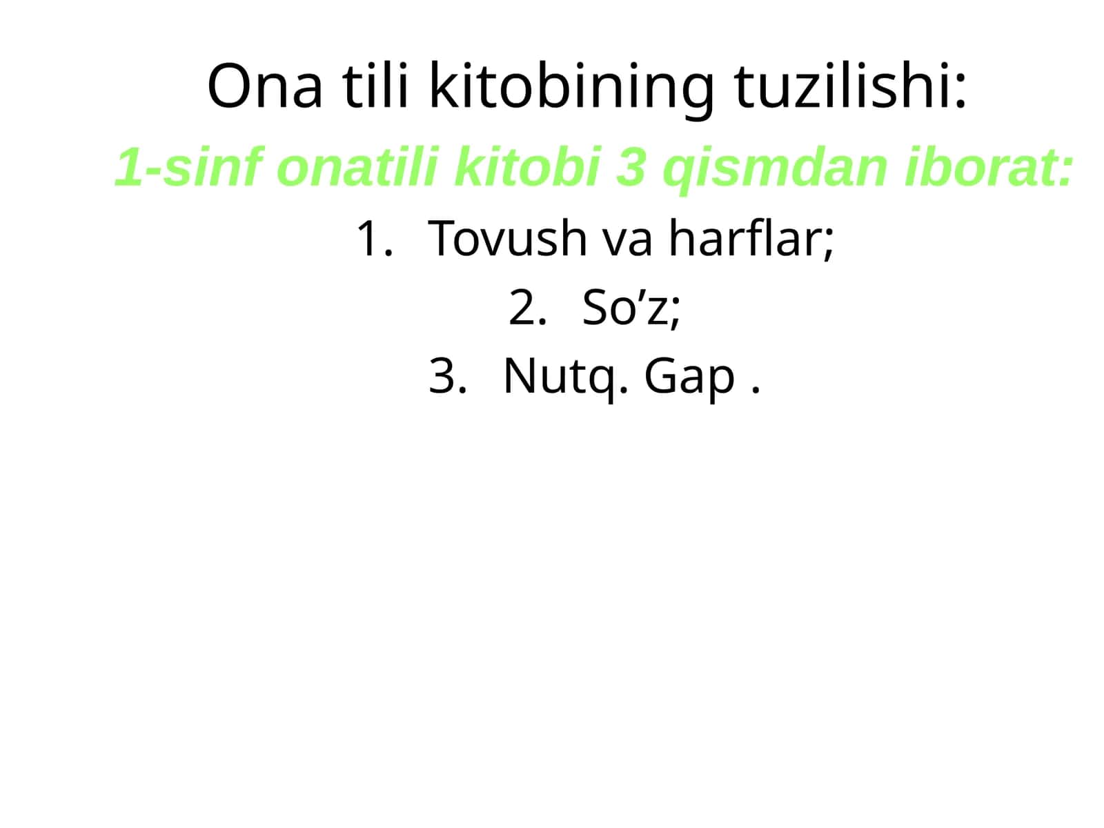 Ona tili kitobining tuzilishi