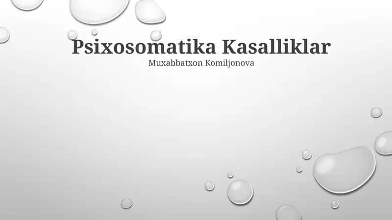 Psixosomatika Kasalliklar