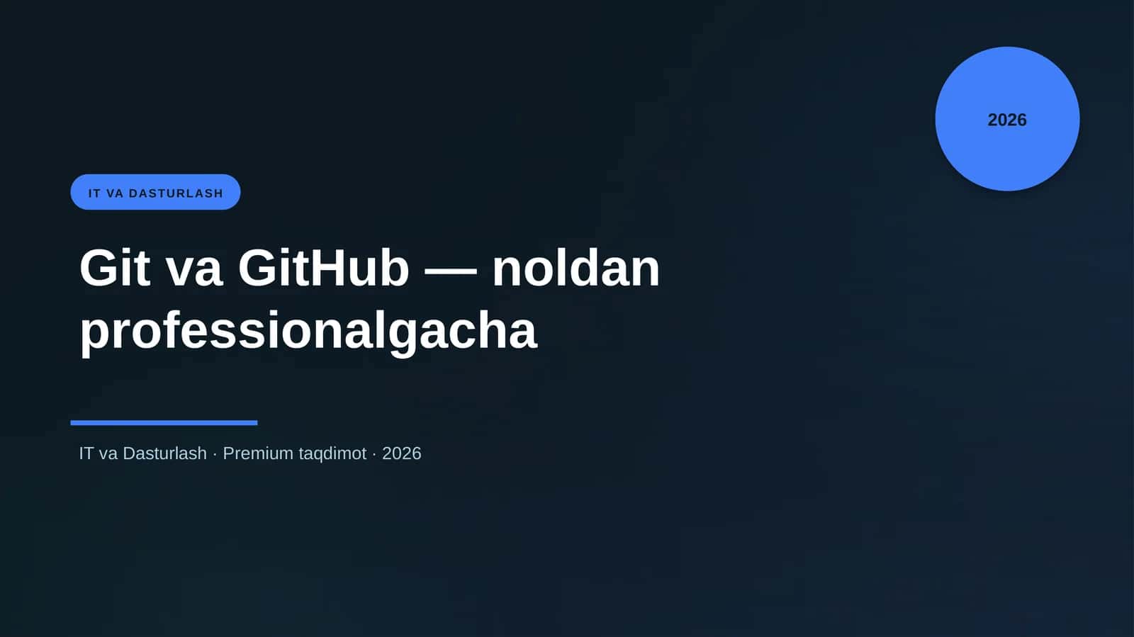 Git va GitHub — noldan professionalgacha