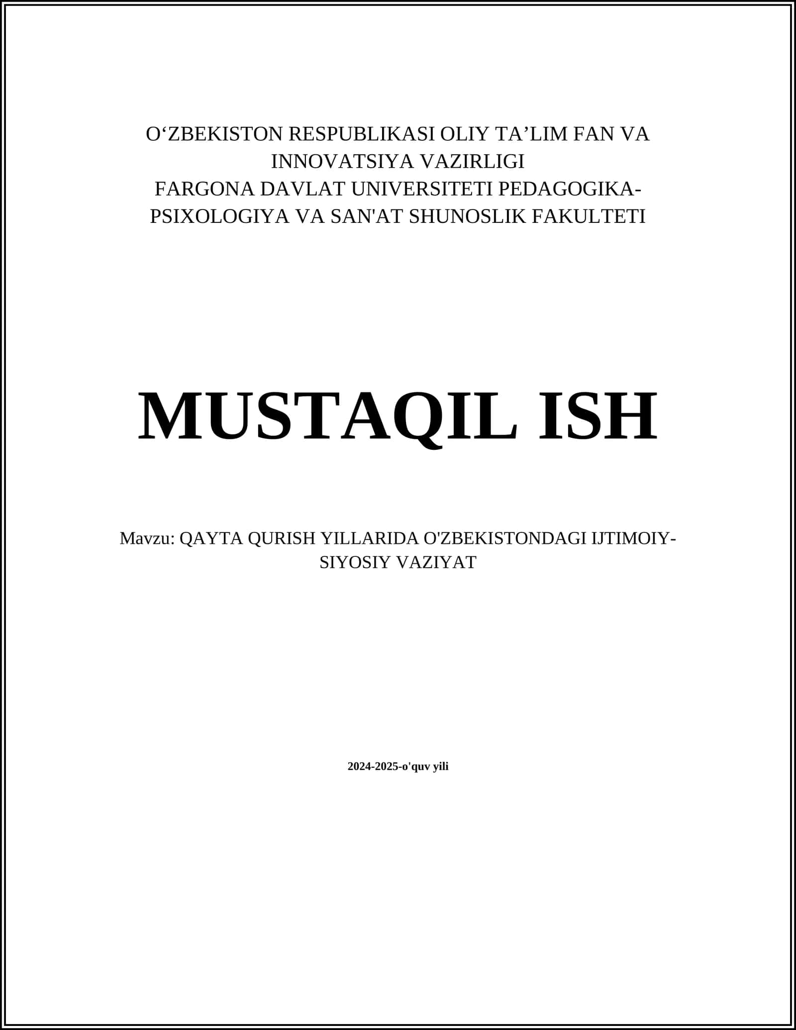 O'zbekiston mustaqilligi uchun kurashi
