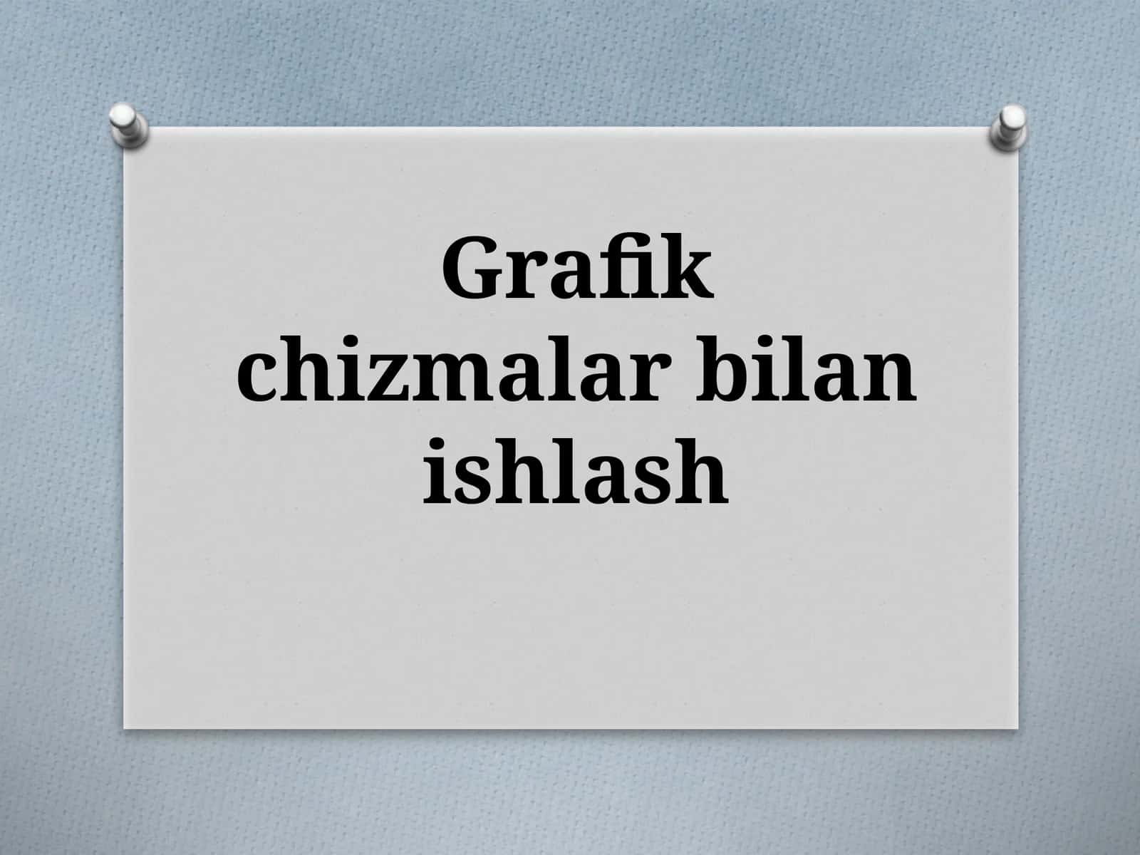 Grafik chizmalar bilan ishlash