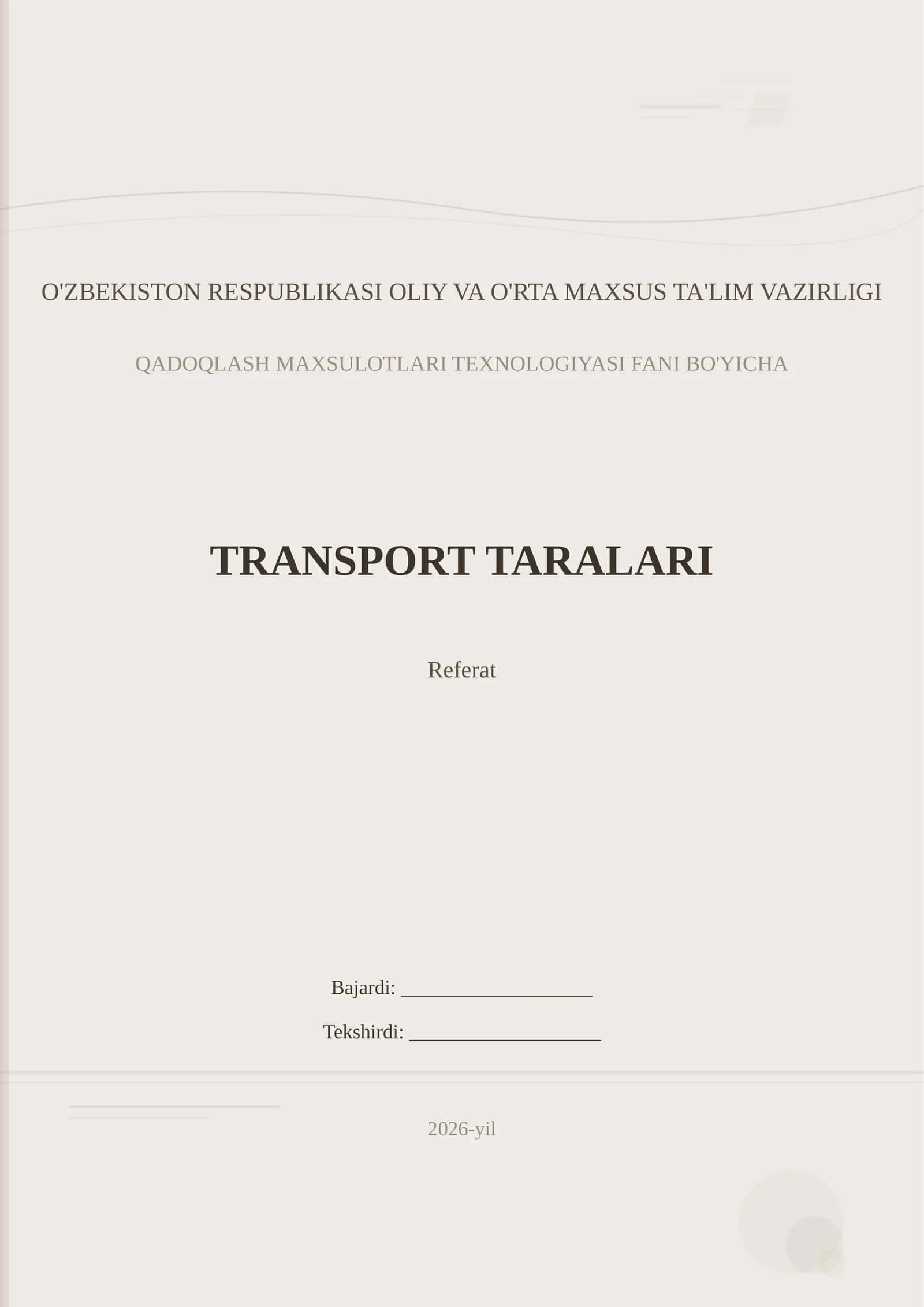 TRANSPORT TARALARI