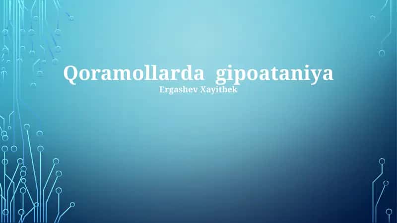 Qoramollarda gipoataniya