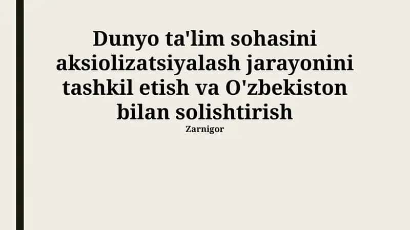 Xalqaro Tajriba va Eng Yaxshi Amaliyotlar