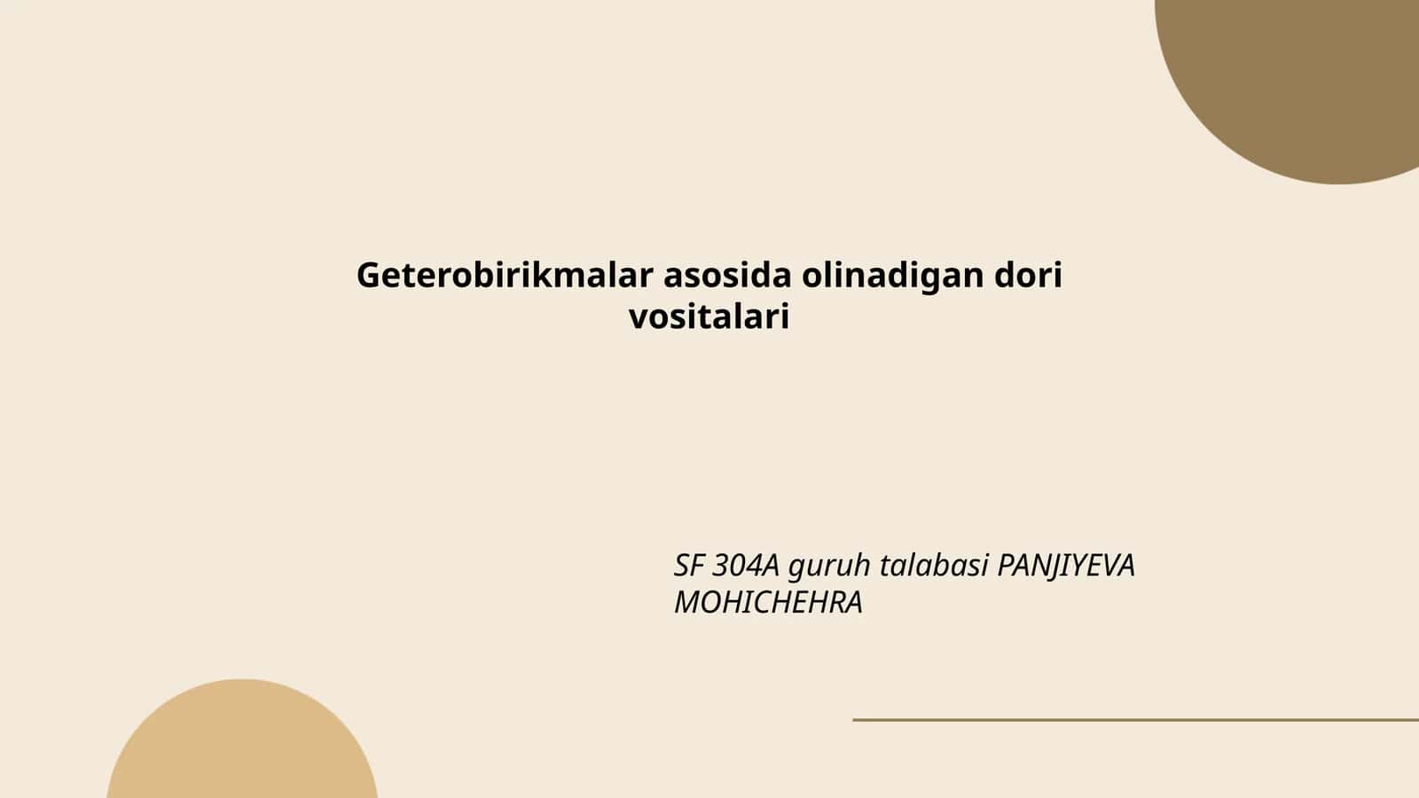 Geterobirikmalar asosida olinadigan dori vositalari