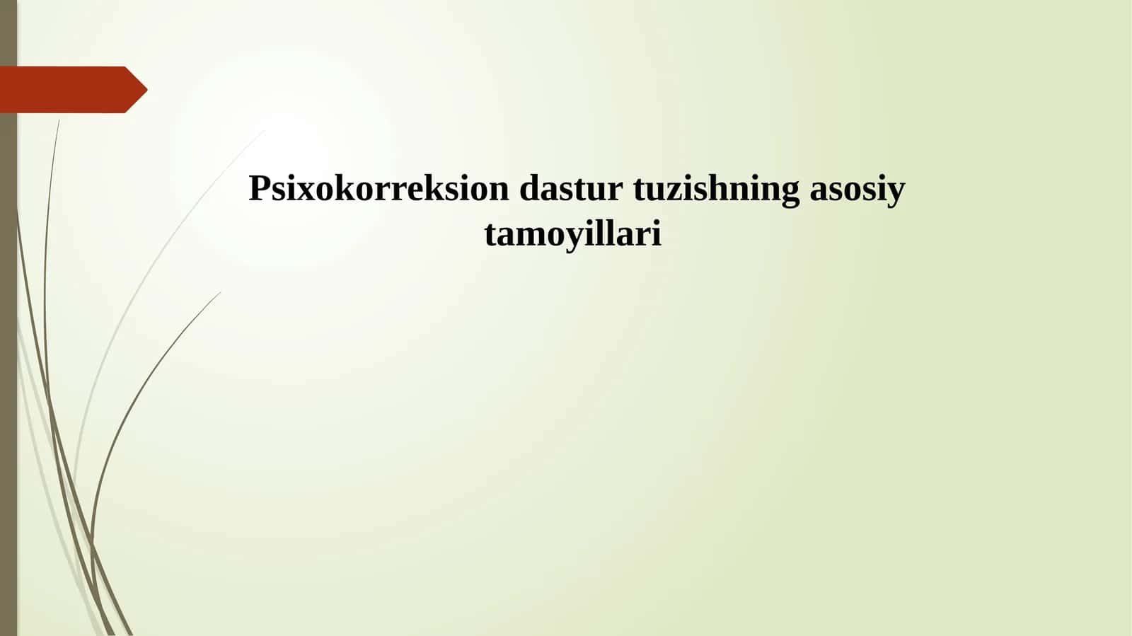 Psixokorreksion dastur tuzishning asosiy tamoyillari (konsultatsiya)