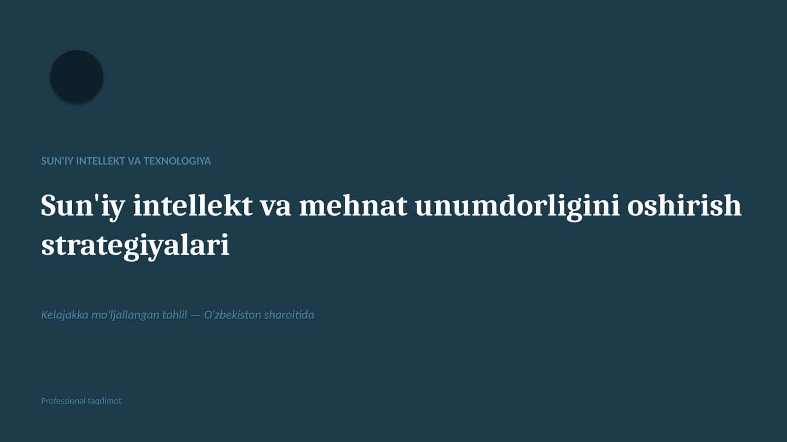 Sun'iy Intellekt va Texnologiya