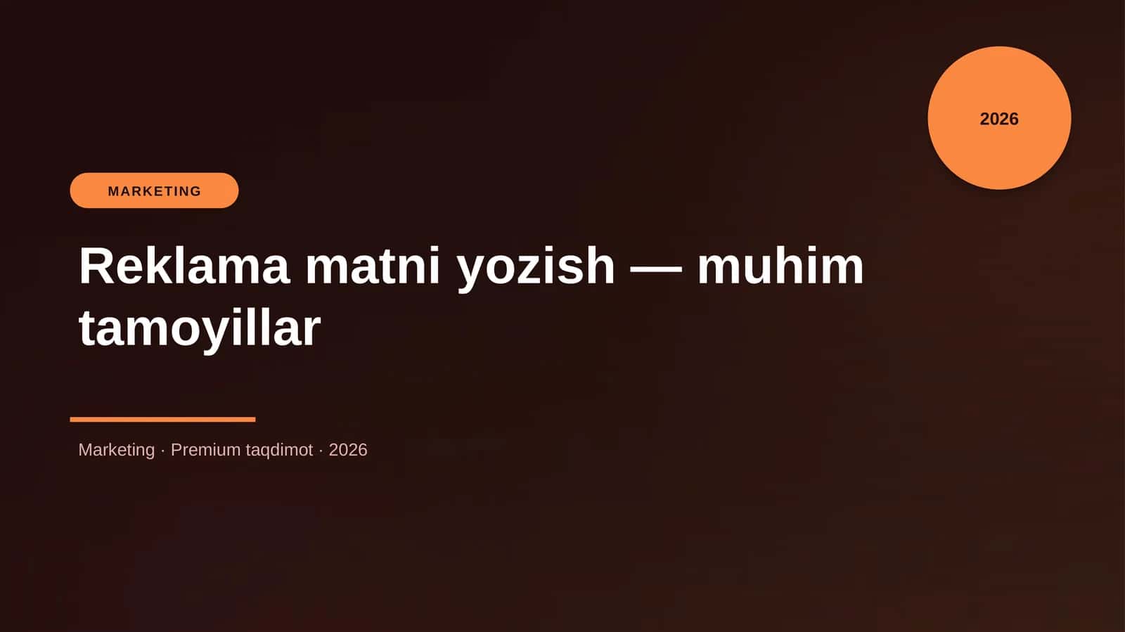 Reklama matni yozish — muhim tamoyillar
