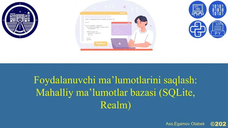 Mahalliy maʼlumotlar bazasi (SQLite, Realm)