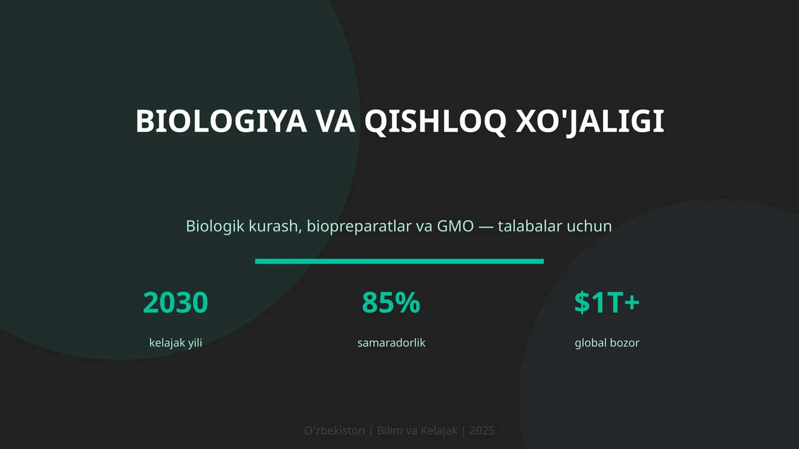 BIOLOGIYA VA QISHLOQ XO'JALIGI