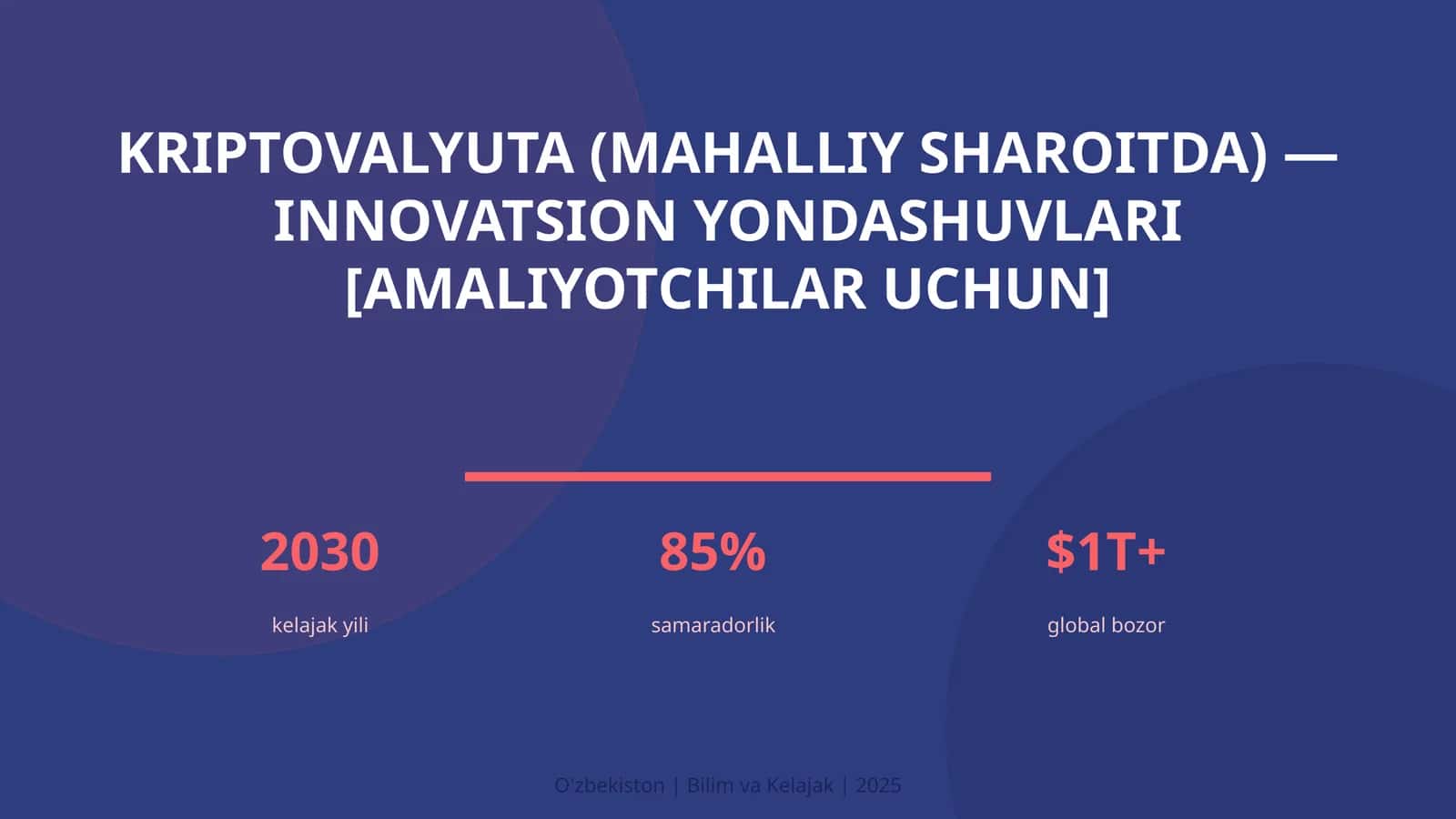 Kriptovalyuta (mahalliy sharoitda) — innovatsion yondashuvlari [amaliyotchilar uchun]