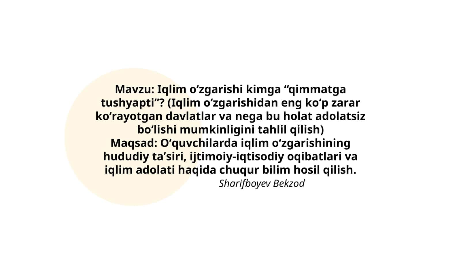Iqlim oʻzgarishi kimga “qimmatga tushyapti”?