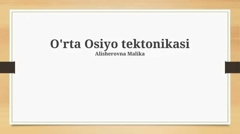 Markaziy Osiyo tektonikasi