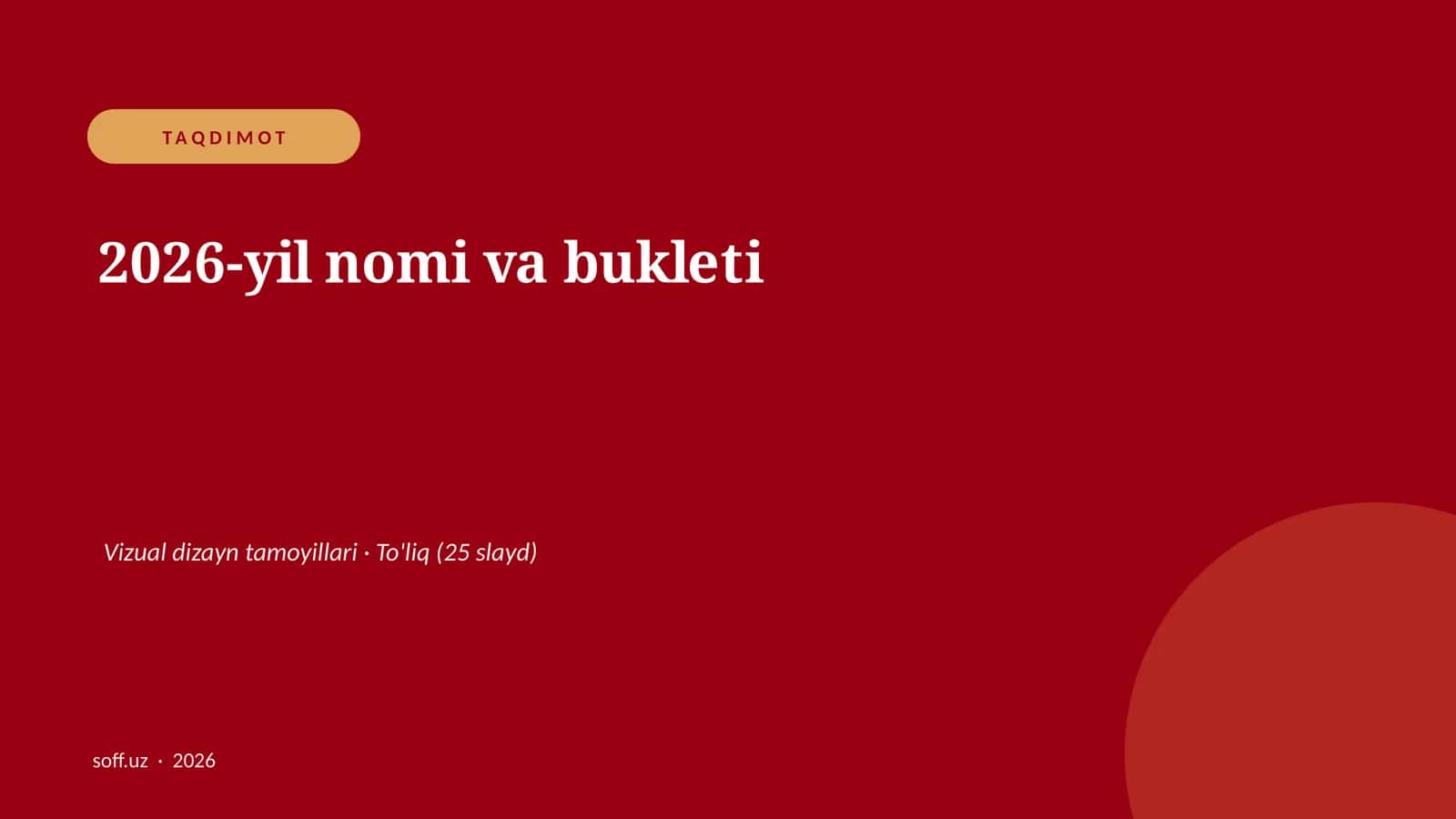 2026-yil nomi va bukleti