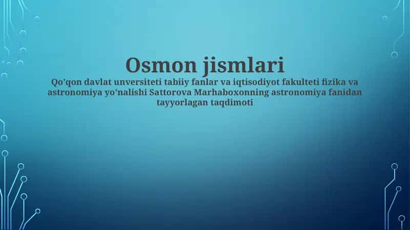 Osmon jismlari