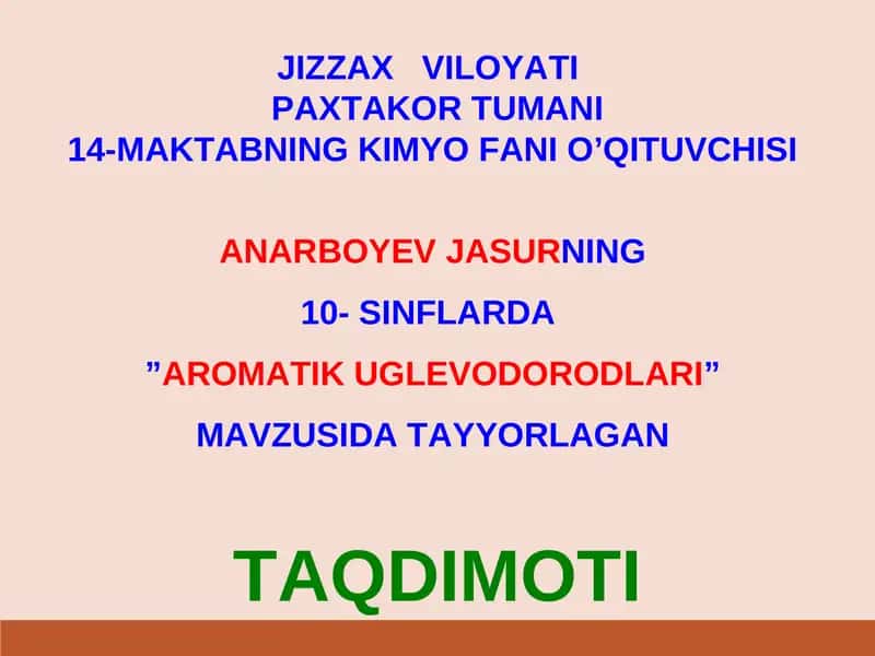 Aromatik uglevodorodlar
