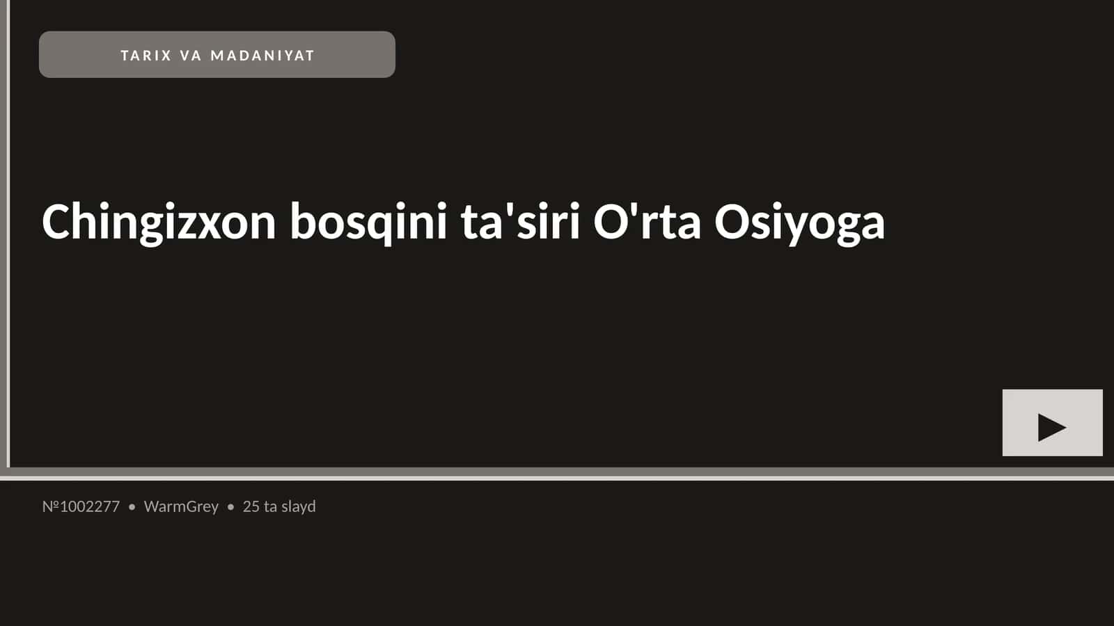 Chingizxon bosqini ta'siri O'rta Osiyoga