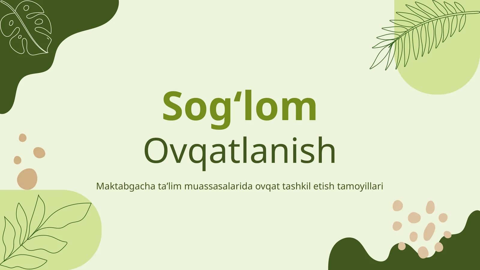 MTTda sog`lom ovqatlantirishni tashkil etish ,maktabgacha  ta`lim tashkilotlarida sog`lom ovqatlantirishni  tashkil etishning mazmun mohiyati