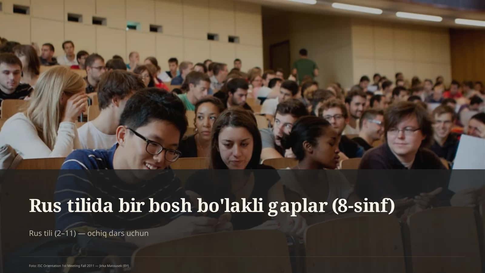 Rus tilida bir bosh bo'lakli gaplar (8-sinf)