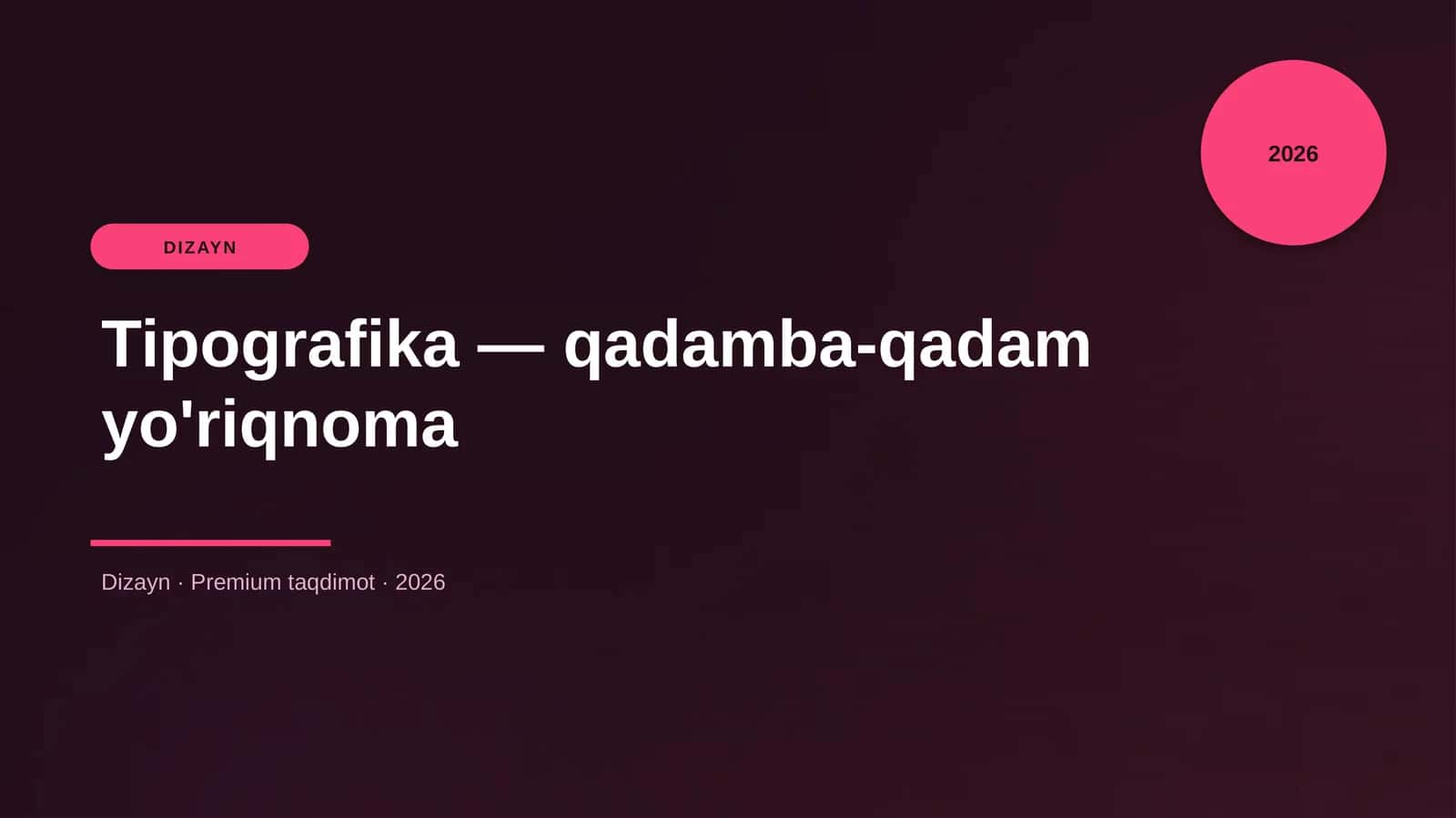 Tipografika — qadamba-qadam yo'riqnoma