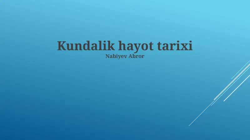 Kundalik Hayot Tarixi