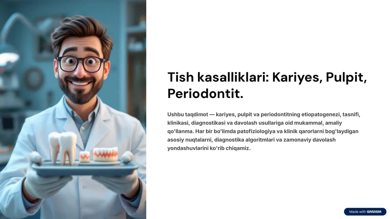 Tish kasalliklari: Kariyes, Pulpit, Periodontit