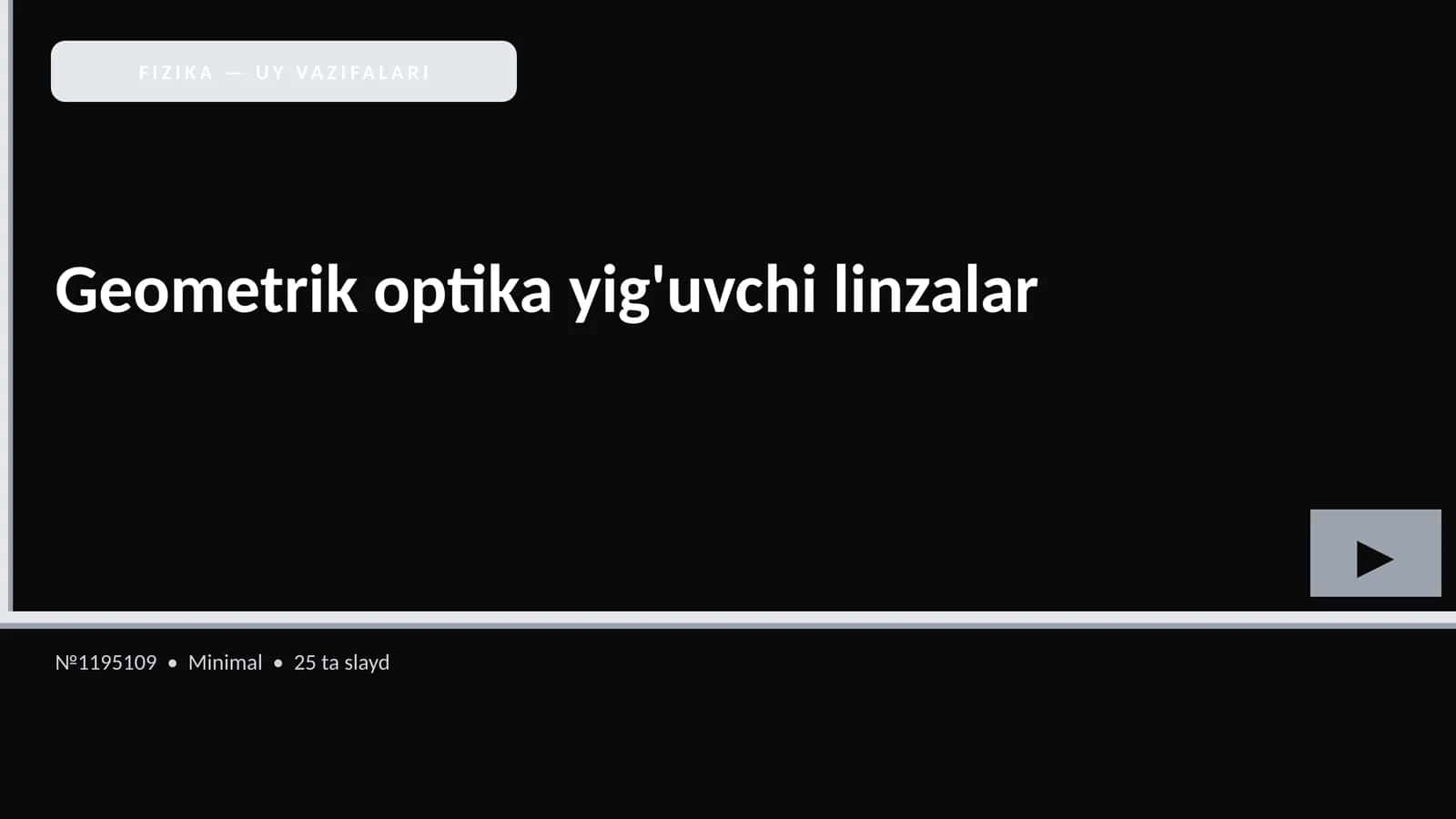 Geometrik optika yig'uvchi linzalar