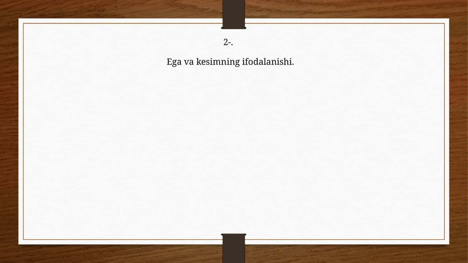 Ega va kesimning ifodalanishi