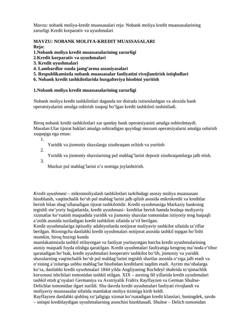 Nobank moliya-kredit muassasalari