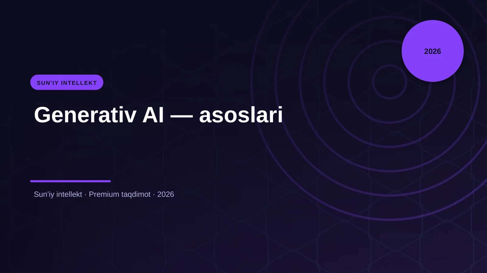 Generativ AI — asoslari