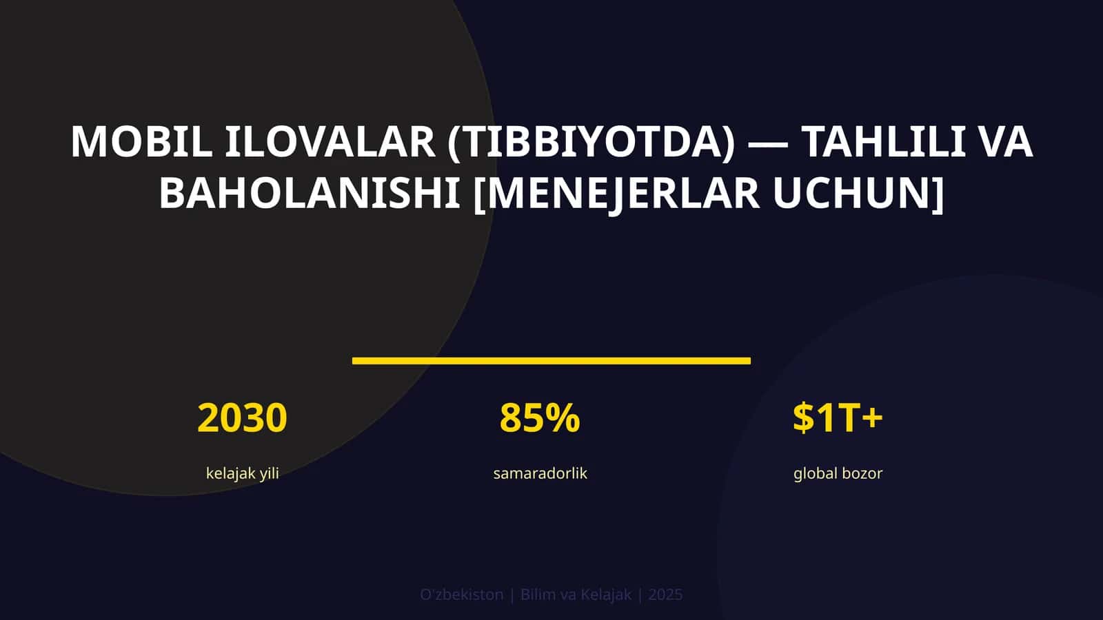 Mobil ilovalar (tibbiyotda) — tahlili va baholanishi [menejerlar uchun]