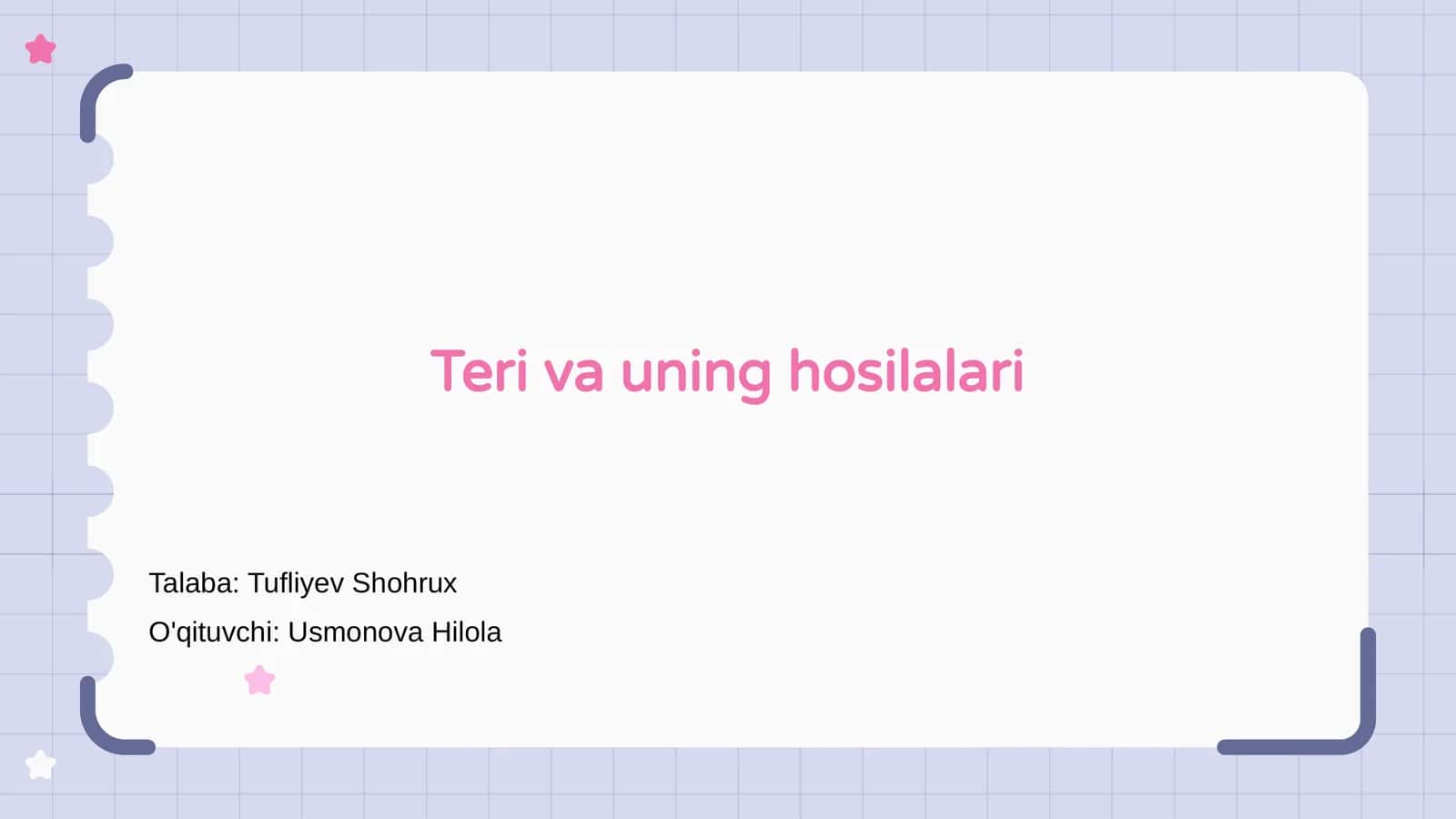 Teri va uning hosilalari