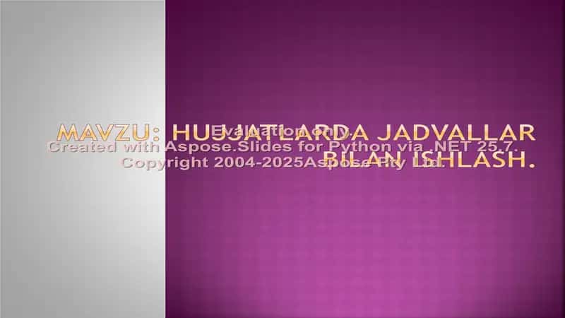 Hujjatlarda jadvallar bilan ishlash.