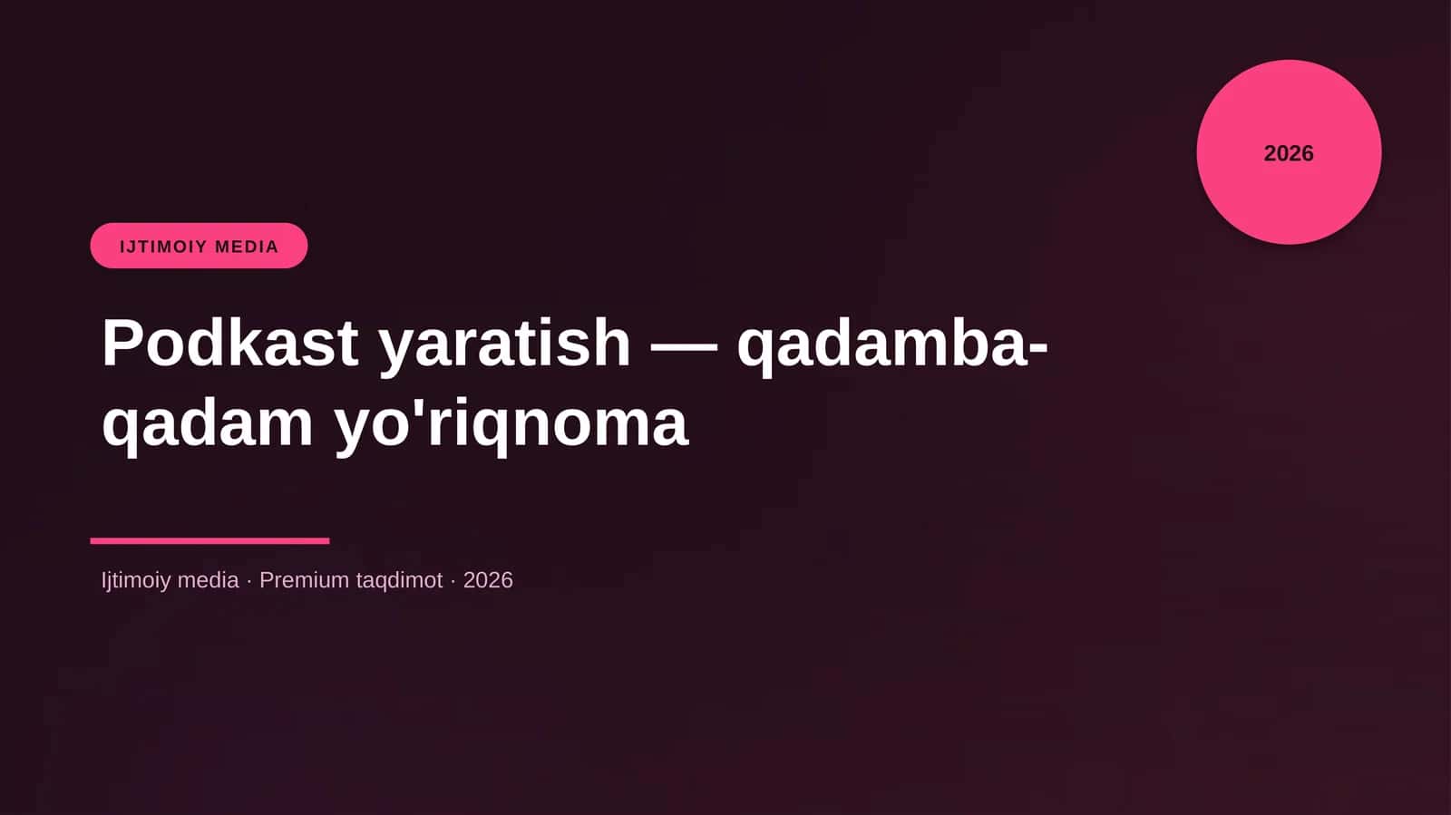 Podkast yaratish — qadamba-qadam yo'riqnoma