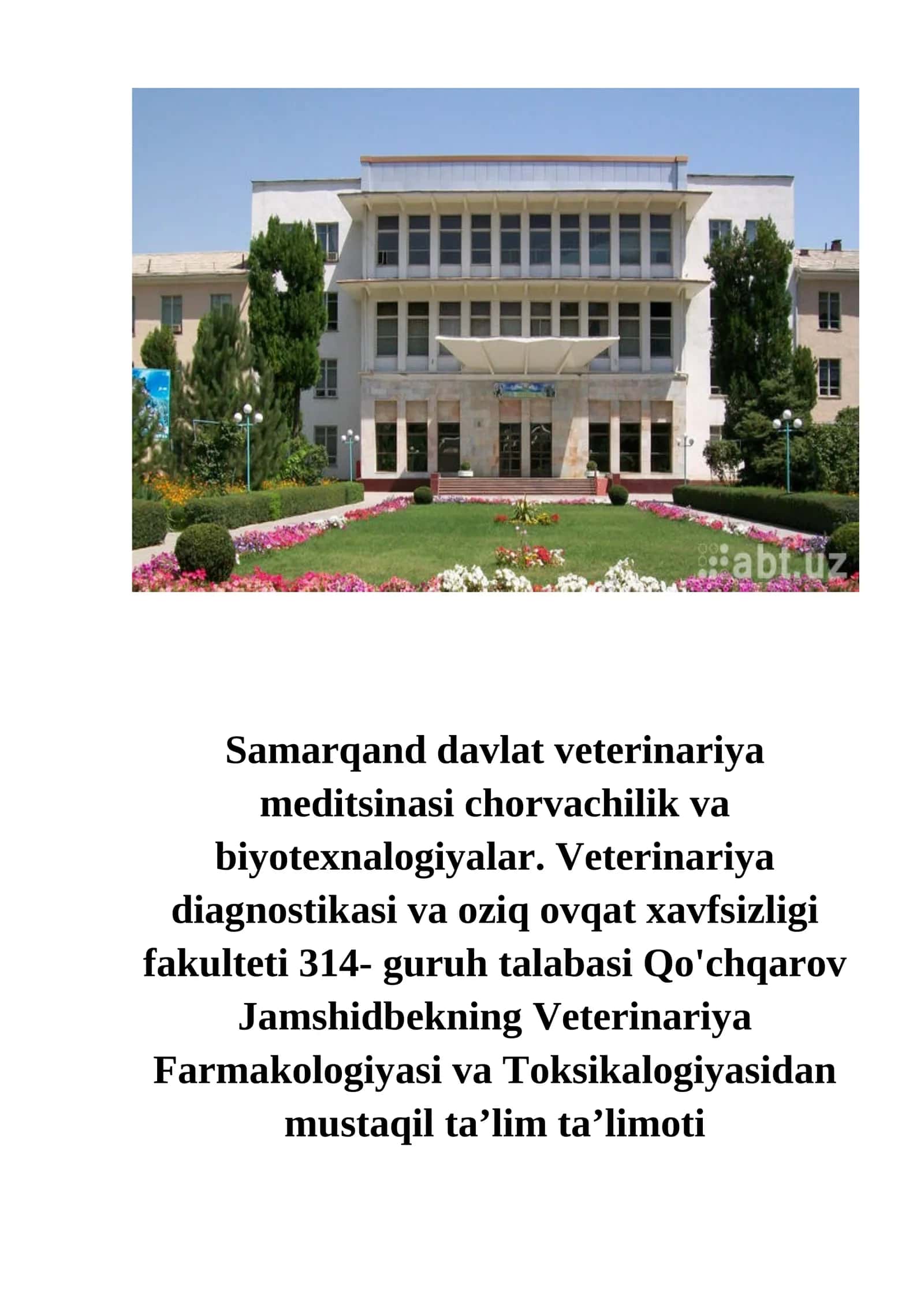 To‘qima preparatlar farmakologiyasi