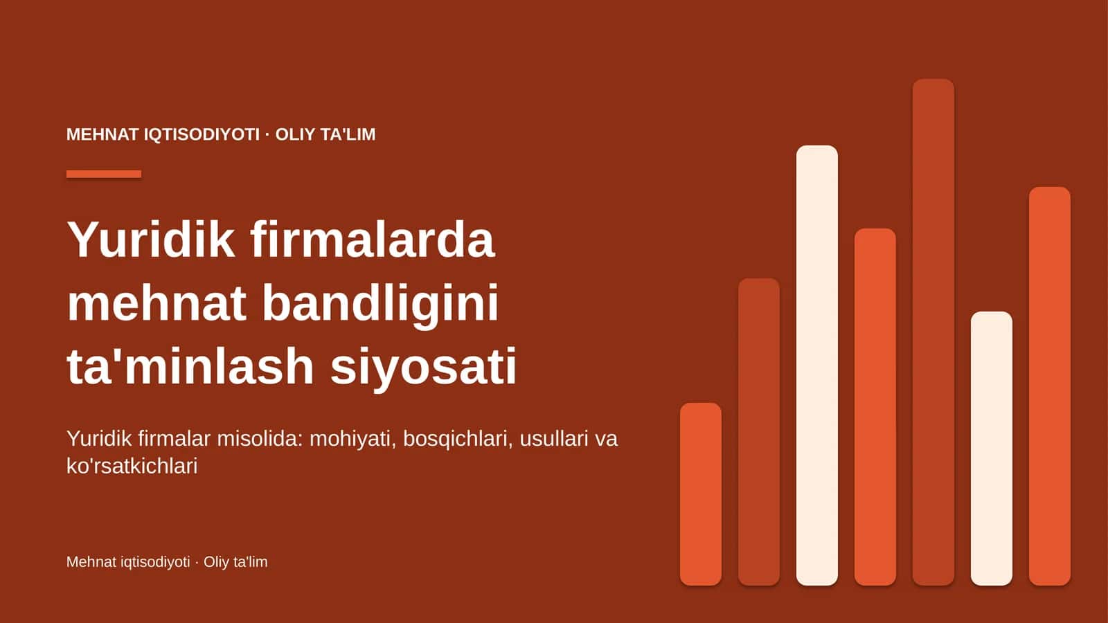 Yuridik firmalarda mehnat bandligini ta'minlash siyosati