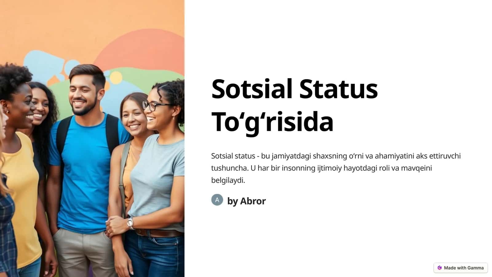 Sotsial Status Toʻgʻrisida