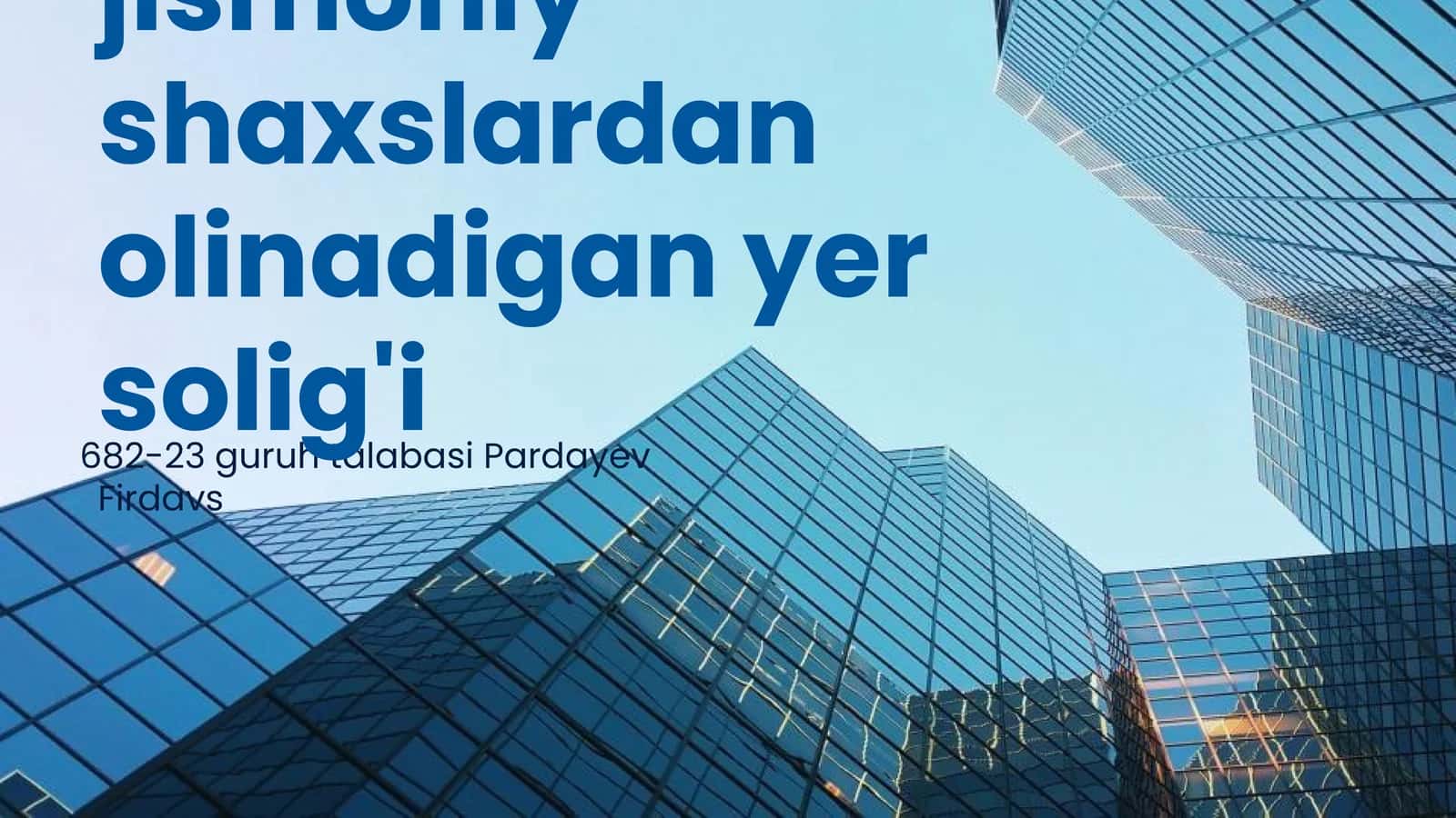 Yer solig'i va yuridik shaxslar