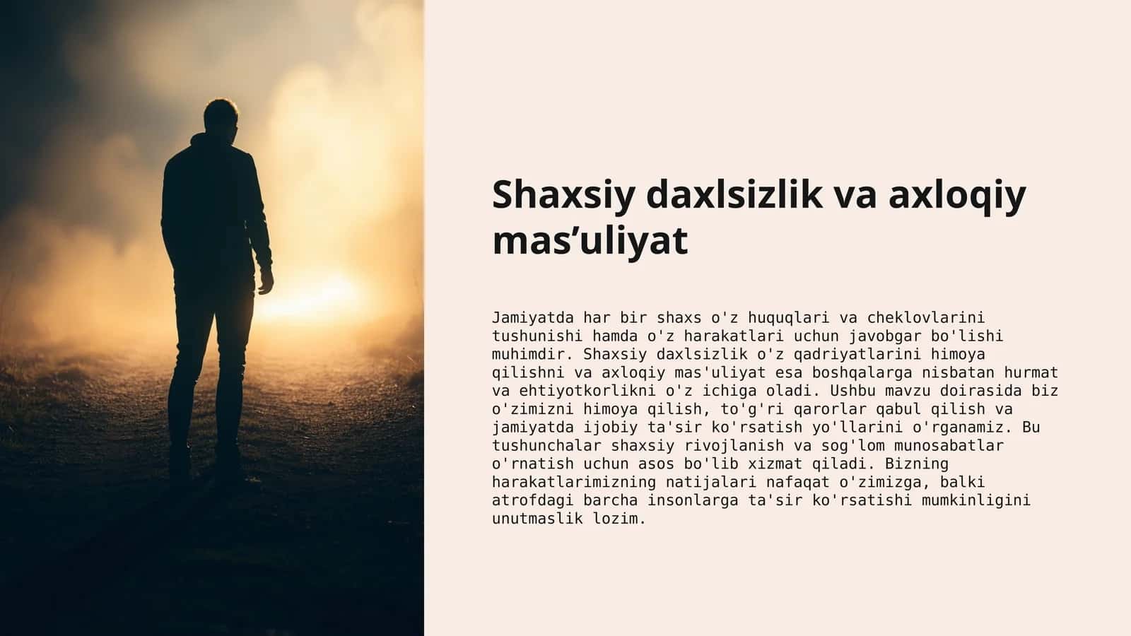 Shaxsiy daxlsizlik va axloqiy mas’uliyat
